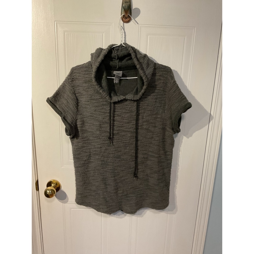 Urban ID Short Sleeve Hoodie Mens Small Gray Excellent Textured Pullover